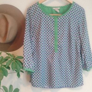 Banana Republic Blue & Green Top - Size Small EUC